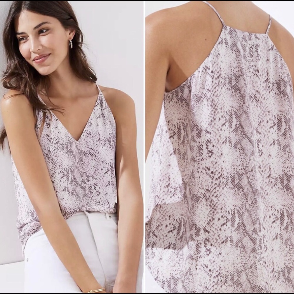 Loft Snake Print Halter Cami S